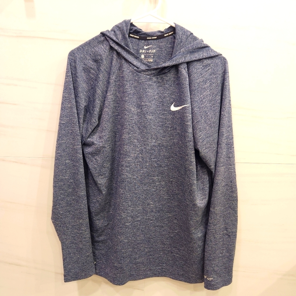 Nike Blue Long Sleeve Hoodie W UPF Protection. Mens S
